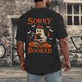 Sorry I'm Booked Ghost Reading Book Lover Teacher Halloween Men's Back Print T-Shirt, funny design