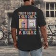 Special Education First Coffee Then Data Retro SPED Teacher Men's Back Print T-Shirt, funny design