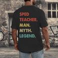 Sped Teacher Man Myth Legend Men's Back Print T-Shirt, funny design
