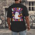 Spooky Teacher Halloween Cute Halloween Teacher Ghost Men's Back Print T-Shirt, funny design