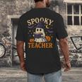 Spooky Teacher Halloween Cute Ghost Pumpkin Reading Women Men's Back Print T-Shirt, funny design