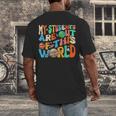 My Students Are Out Of This World Space Groovy Teacher Men's Back Print T-Shirt, funny design