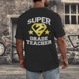 Super 2nd Grade Teacher Hero Men's Back Print T-Shirt, funny design Super 2nd Grade Teacher Hero Men's Back Print T-Shirt, funny design