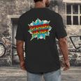 Superhero Teacher Retro Comic Teaching Superpower Men's Back Print T-Shirt, funny design Superhero Teacher Retro Comic Teaching Superpower Men's Back Print T-Shirt, funny design