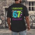 I Survived 67 Days Of School 67 Meme Science Teacher Men's Back Print T-Shirt, funny design I Survived 67 Days Of School 67 Meme Science Teacher Men's Back Print T-Shirt, funny design