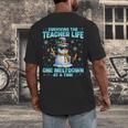 Surviving The Teacher Life Pjs Pajamas Christmas Xmas Teache Men's Back Print T-Shirt, funny design
