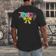 Teach Coquette Bow Teacher Back To School Happy First Day Men's Back Print T-Shirt, funny design