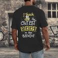 I Teach The Cutest Bees In The Beehive Kindergarten Teacher Men's Back Print T-Shirt, funny design I Teach The Cutest Bees In The Beehive Kindergarten Teacher Men's Back Print T-Shirt, funny design