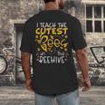 I Teach The Cutest Bees In The Beehive Teacher Men's Back Print T-Shirt, funny design I Teach The Cutest Bees In The Beehive Teacher Men's Back Print T-Shirt, funny design