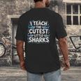 I Teach The Cutest Little Sharks Teacher School Men's Back Print T-Shirt, funny design I Teach The Cutest Little Sharks Teacher School Men's Back Print T-Shirt, funny design