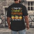 I Teach The Cutest Pumpkins Halloween Teacher Men's Back Print T-Shirt, funny design I Teach The Cutest Pumpkins Halloween Teacher Men's Back Print T-Shirt, funny design