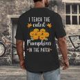 I Teach The Cutest Pumpkins In The Patch Halloween Teacher Men's Back Print T-Shirt, funny design I Teach The Cutest Pumpkins In The Patch Halloween Teacher Men's Back Print T-Shirt, funny design