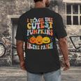 I Teach The Cutest Pumpkins In The Patch Teacher Men's Back Print T-Shirt, funny design I Teach The Cutest Pumpkins In The Patch Teacher Men's Back Print T-Shirt, funny design