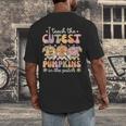 I Teach The Cutest Pumpkins In The Patch Teacher Retro Men's Back Print T-Shirt, funny design I Teach The Cutest Pumpkins In The Patch Teacher Retro Men's Back Print T-Shirt, funny design