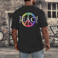 Teach Peace For Teachers And Educators Counselor Men's Back Print T-Shirt, funny design Teach Peace For Teachers And Educators Counselor Men's Back Print T-Shirt, funny design