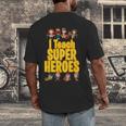 I Teach Super Heroes Comic Book Hero Teacher School Men's Back Print T-Shirt, funny design