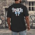 Teach Teacher Coquette Bow Pencil Back To School First Day Men's Back Print T-Shirt, funny design
