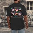 Teach Teacher Dia De Los Muertos Day Of The Dead Sugar Skull Men's Back Print T-Shirt, funny design Teach Teacher Dia De Los Muertos Day Of The Dead Sugar Skull Men's Back Print T-Shirt, funny design