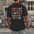 Teacher Christmas Alphabet Back To School Holiday Learning Men's Back Print T-Shirt, funny design Teacher Christmas Alphabet Back To School Holiday Learning Men's Back Print T-Shirt, funny design