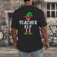 The Teacher Elf Matching Family Christmas Men's Back Print T-Shirt, funny design The Teacher Elf Matching Family Christmas Men's Back Print T-Shirt, funny design