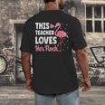 This Teacher Loves Her Flock Teaching Flamingo Girl Men's Back Print T-Shirt, funny design This Teacher Loves Her Flock Teaching Flamingo Girl Men's Back Print T-Shirt, funny design