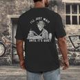 Teacher Skeleton Messy Bun I'Ll Just Wait Until Its Quiet Men's Back Print T-Shirt, funny design Teacher Skeleton Messy Bun I'Ll Just Wait Until Its Quiet Men's Back Print T-Shirt, funny design