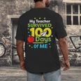 My Teacher Survived 100 Days Of Me Men's Back Print T-Shirt, funny design My Teacher Survived 100 Days Of Me Men's Back Print T-Shirt, funny design
