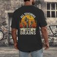 Teacher All Teachers Love Brains Halloween Men's Back Print T-Shirt, funny design