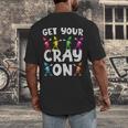 Teacher's Get Your Cray On Dabbing Crayons Men's Back Print T-Shirt, funny design Teacher's Get Your Cray On Dabbing Crayons Men's Back Print T-Shirt, funny design