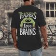 Teachers Love Zombie Teacher Halloween Fun Men's Back Print T-Shirt, funny design