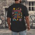 Teaching Kids About Jesus Is The Best Job Ever Bible Teacher Men's Back Print T-Shirt, funny design Teaching Kids About Jesus Is The Best Job Ever Bible Teacher Men's Back Print T-Shirt, funny design
