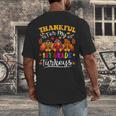 Thankful For My 1st Grade Turkeys Thanksgiving Teacher Fall Men's Back Print T-Shirt, funny design