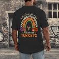 Thankful For My 5th Grade Turkeys Thanksgiving Teacher Men's Back Print T-Shirt, funny design