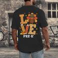 Thanksgiving Love Pre-K Teacher Turkey Autumn Fall For Men Women Girls Kids Men's Back Print T-Shirt, funny design Thanksgiving Love Pre-K Teacher Turkey Autumn Fall For Men Women Girls Kids Men's Back Print T-Shirt, funny design