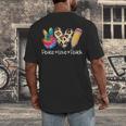 Tie Dye Hippie Peace Love Teach Teacher Appreciation Men's Back Print T-Shirt, funny design