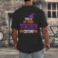 Tired Teacher Costume For Halloween Teachers Men's Back Print T-Shirt, funny design