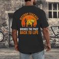 History Teacher Brings Past Back To Life Halloween Zombie Men's Back Print T-Shirt, funny design History Teacher Brings Past Back To Life Halloween Zombie Men's Back Print T-Shirt, funny design