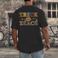 Trick Or Teach Funny School Teacher Halloween Costume Men's Back Print T-Shirt, funny design