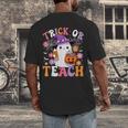 Trick Or Teach Groovy Teacher Ghost Halloween Teacher Men's Back Print T-Shirt, funny design Trick Or Teach Groovy Teacher Ghost Halloween Teacher Men's Back Print T-Shirt, funny design