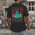 Trick Or Teach Neon Ghost Flower Teacher Spooky Halloween Men's Back Print T-Shirt, funny design