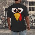 Turkey Face Halloween Costume Thanksgiving Teacher Nurse Men's Back Print T-Shirt, funny design