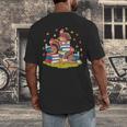 Turkey Reading Books Fall Season Thanksgiving Teacher Book Men's Back Print T-Shirt, funny design Turkey Reading Books Fall Season Thanksgiving Teacher Book Men's Back Print T-Shirt, funny design