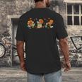 Turkey Reading Books Fall Thanksgiving Teacher Book Lovers Men's Back Print T-Shirt, funny design
