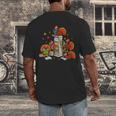 Turkey Reading Books Fall Thanksgiving Teacher Librarian Men's Back Print T-Shirt, funny design