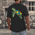 Turtle Puzzle Pieces For Autism Awareness Kids Women Teacher Men's Back Print T-Shirt, funny design Turtle Puzzle Pieces For Autism Awareness Kids Women Teacher Men's Back Print T-Shirt, funny design