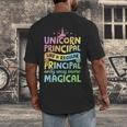 Unicorn Principal Back To School Teacher Appreciation Men's Back Print T-Shirt, funny design