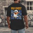 Van Ghost Art Teacher Halloween Van Gogh Starry Night Men's Back Print T-Shirt, funny design