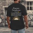 Vintage Human Sunshine Definition Teachers Mom Boss Women Men's Back Print T-Shirt, funny design