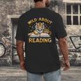 Wild About Reading Tiger For Teachers & Students Men's Back Print T-Shirt, funny design Wild About Reading Tiger For Teachers & Students Men's Back Print T-Shirt, funny design