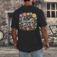 Wildflower 4th Fourth Grade Floral Back To School Teacher Men's Back Print T-Shirt, funny design